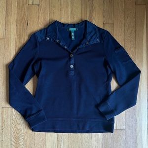 Lauren Ralph Lauren navy pullover with silver buttons